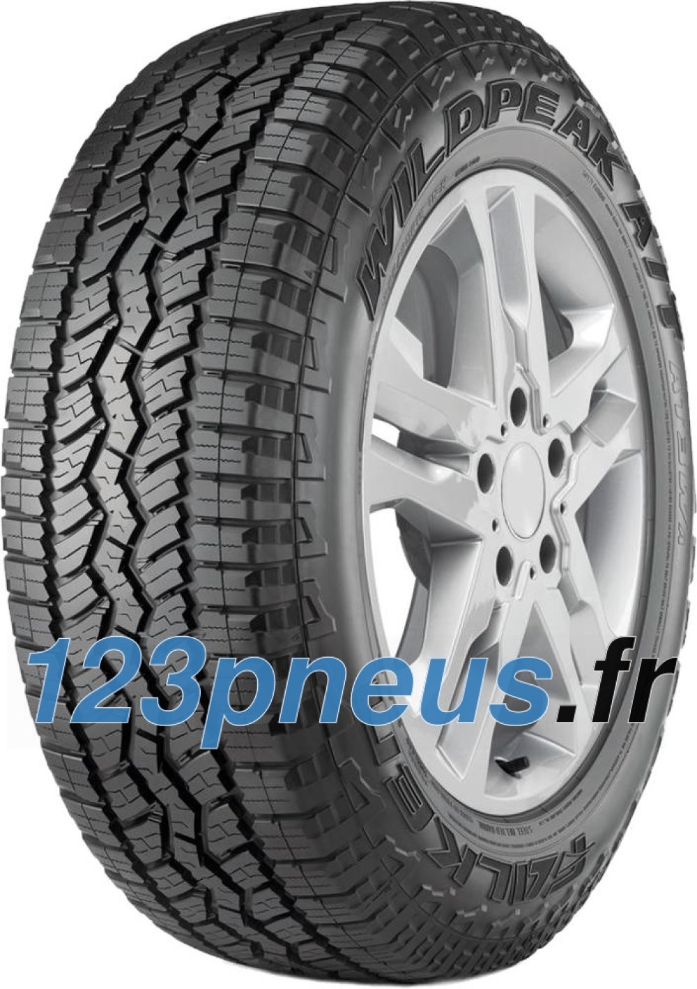 Falken WILDPEAK a/T AT3WA tire in size 265/60 R18 114H XL, featuring a rugged tread pattern for off-road traction and a black sidewall with the Falken logo prominently displayed.