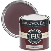 Farrow & Ball Full Gloss paint can, Brinjal No. 222, deep aubergine color, for wood and metalwork.