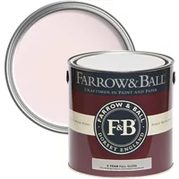 Farrow & Ball Full Gloss paint can, Middleton Pink No. 245, with lid showing pale pink color.