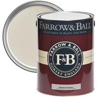 Farrow & Ball Modern Eggshell 2.5L paint can, Shaded White No. 201, maroon label with cream lid.