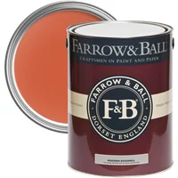 Farrow & Ball Modern Eggshell 5L paint can, Charlotte's Locks No. 268, deep orange color, branded label.
