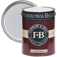Farrow & Ball Modern Eggshell paint can, Calluna No. 270, maroon label with cream band and silver lid.