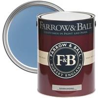 Farrow & Ball Cook's Blue No. 237 Modern Eggshell paint can, blue lid, maroon label with white text.
