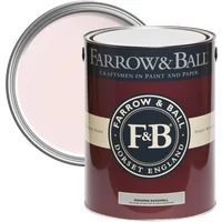 Farrow & Ball Modern Eggshell paint can, Middleton Pink No. 245, with open lid showing light pink color.