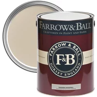 Farrow & Ball Modern Eggshell paint can, Oxford Stone No. 264, with dark red label and cream lid.