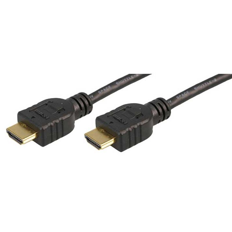 Black 2-meter HDMI 2.1 cable with Ethernet, featuring gold-plated connectors on both ends and a flexible, durable design for high-speed data transfer.