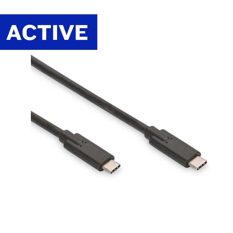 Black 5-meter USB C to USB C data sync and charge cable, featuring a sleek design with connectors on both ends, capable of 5GB transfer speed and 60W power delivery.