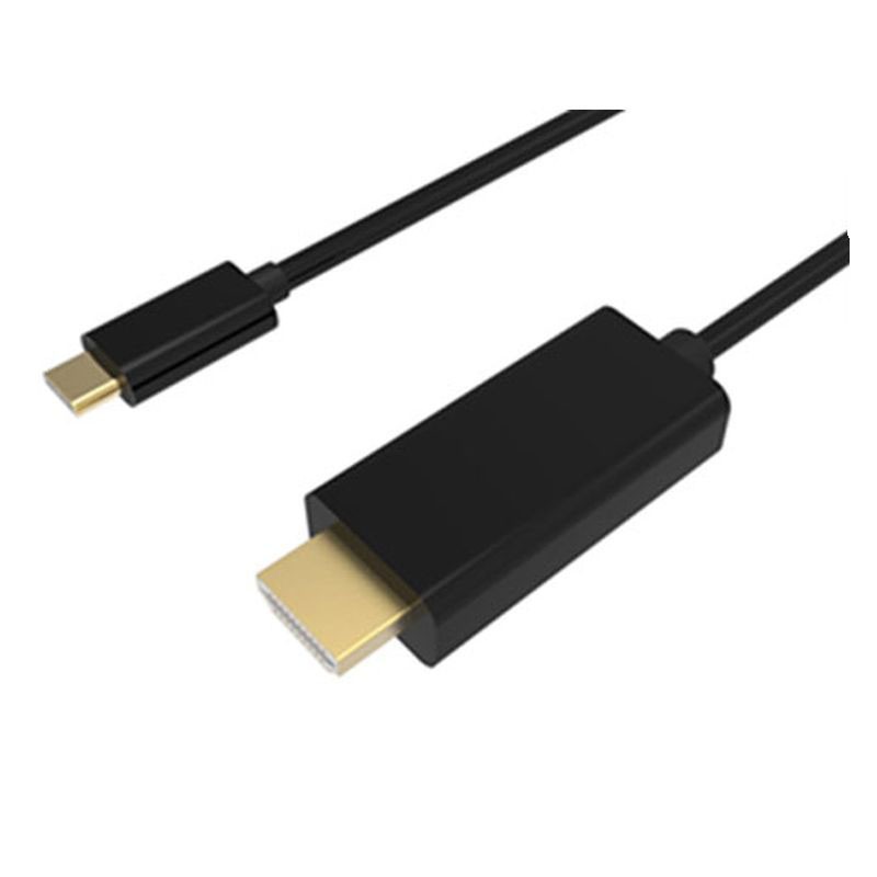 Black FDL 5m USB Type C to HDMI 2.0 cable featuring a gold-plated HDMI connector and a slim USB Type C end, designed for high-quality video and audio transmission.