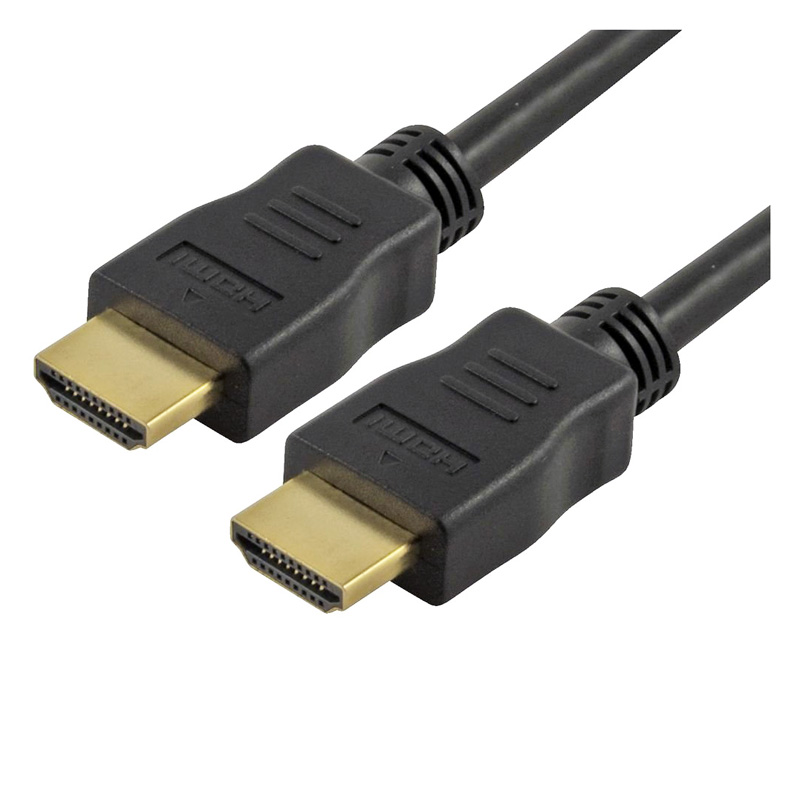 High-speed 7m HDMI cable with Ethernet, featuring durable black plastic connectors and gold-plated ends for optimal signal transmission.