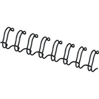 Black spiral binding comb with multiple loops for folder binding.