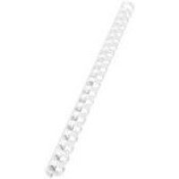 Clear plastic Fellowes 5331603 folder binding accessory with a spiral design.