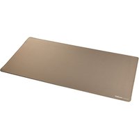 Fellowes sand-colored desk mat, rectangular with non-slip base and antibacterial protection.