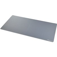 Gray Fellowes desk mat with non-slip base and antibacterial protection, rectangular shape, smooth surface.