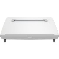 Steel grey Fellowes Hana document holder with adjustable paper ledge and sleek, modern design.