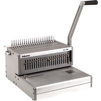 Gray Fellowes Orion 500 Comb Binder with manual lever, metal teeth, and paper alignment guide.