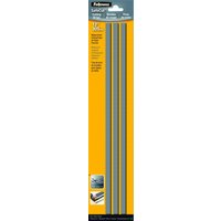 Fellowes Replacement A4 Cutting Strips, 3 pack, long yellow strips with black edges in branded packaging.