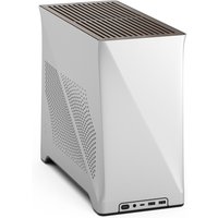 Silver Fractal Design Era 2 mini tower with sleek curves, wood top panel, and front USB ports.