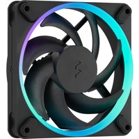 Black Fractal Design Momentum 12 ARGB 120mm PWM case fan with curved blades and multicolor LED ring.