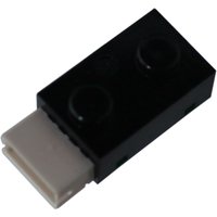 Black rectangular Fujitsu printer/scanner sensor with two circular indents and a white connector end.