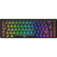 Black FUN68 ISO HE magnetic keyboard with RGB backlit keys and red accents by MonsGeek.