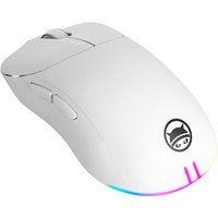 White GAMIAC PA50 gaming mouse, right-hand, USB Type-C, optical 12400 DPI, RGB lighting, side buttons.