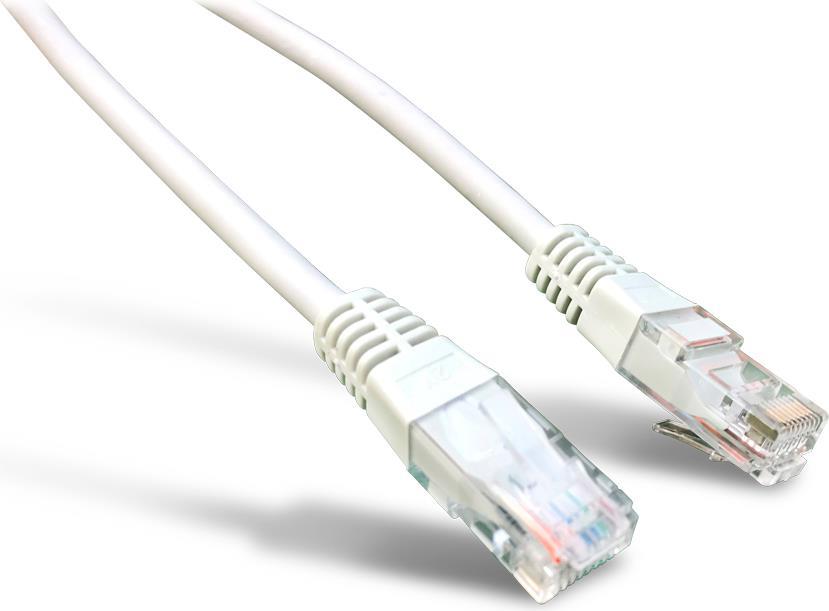 Grey 7-meter Cat6 U/UTP networking cable with transparent connectors, featuring eight color-coded wires for enhanced data transmission.