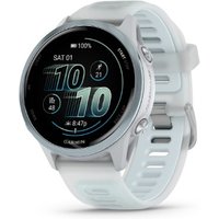 Garmin Forerunner 570 GPS watch, 42mm, aluminum case, white band, round digital display with fitness metrics.