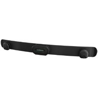 Black Garmin HRM Fit Women's Heart Rate Monitor with adjustable strap and central sensor module.