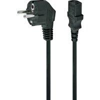 Black Gembird power cable, 10m, with CEE7/4 plug and C14 coupler, featuring ribbed grips and sturdy connectors.