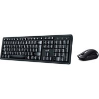 Black Genius KM-8200 wireless keyboard with numeric keypad and sleek black mouse.