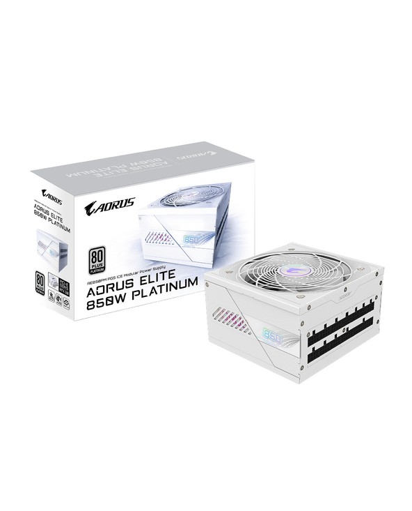 Gigabyte GIGABYTE AORUS ELITE P850W ICE Power Supply - PCIe 5.0 80 PLUS Platinum Fully Modular Design 120mm Fan ATX 3.0 Compatible EU Plug