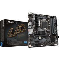 GIGABYTE B760M DS3H DDR4 motherboard with black PCB, silver heatsinks, and multiple expansion slots, next to its box.