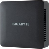 Black GIGABYTE BRIX mini PC with sleek matte finish and vented sides, featuring the i7-1355U processor.