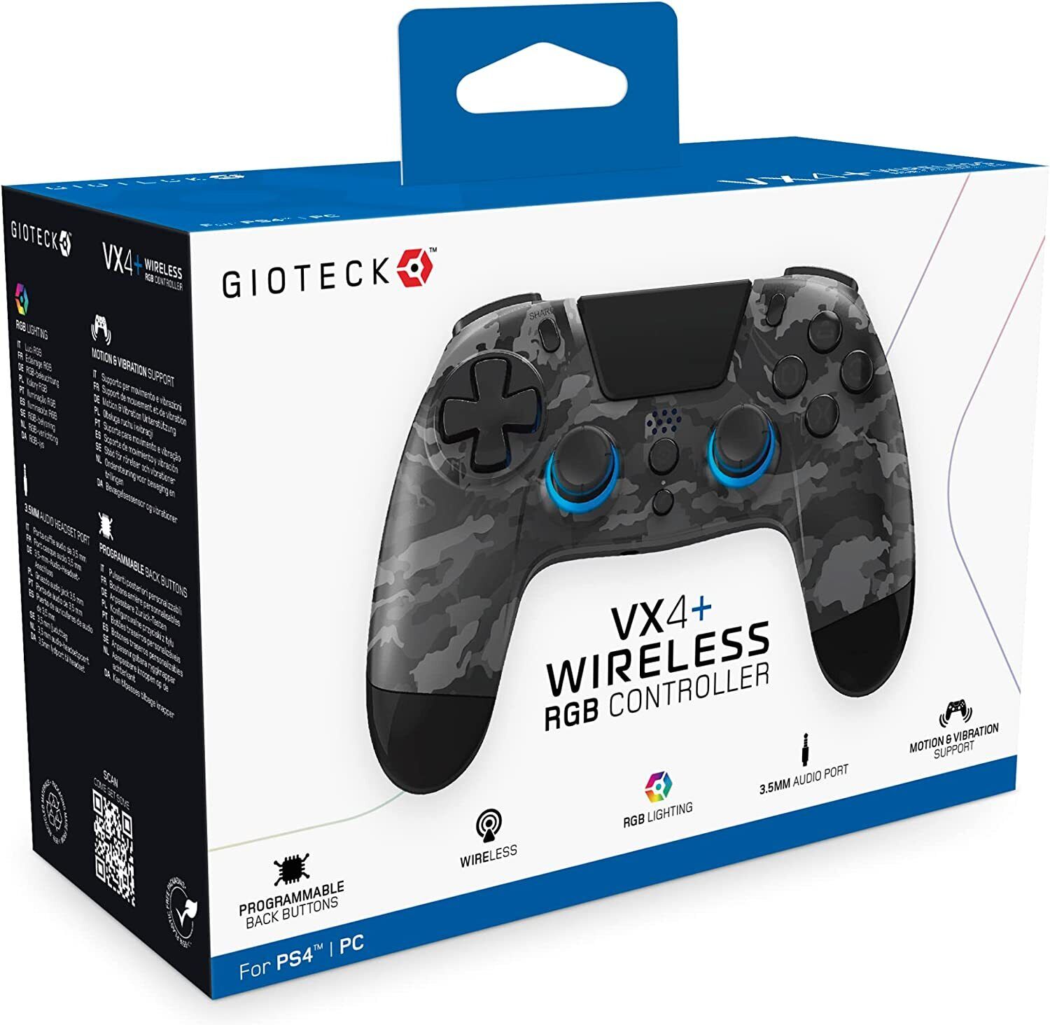 Gioteck VX4PS4-63-MU Gaming Controller Black. Grey Gamepad Analogue / - image 4
