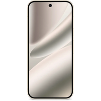Google Pixel 10 Pro in Porcelain, sleek design, edge-to-edge display, single front camera, side buttons visible