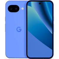 Google Pixel 10a smartphone in lavender, dual rear cameras, front display with punch-hole camera, 128GB storage.