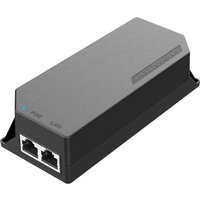 Black rectangular Grandstream PoE adapter with two Ethernet ports labeled PoE and LAN.