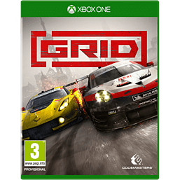 Cover art featuring a yellow sports car and a red and white racing car in motion, with the bold red "GRID" logo above, set against a blurred urban backdrop.