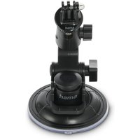 Black Hama tripod for action cameras with single leg, adjustable knobs, and suction cup base.
