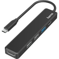 Black Hama USB 2.0 laptop dock with multiple ports and attached cable.