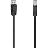 Black Hama USB 2.0 cable, 1.5m length, with USB A and USB B connectors.