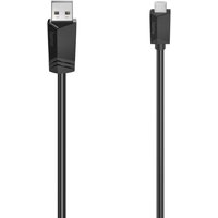 Black Hama USB 2.0 cable, 0.75m length, with Micro-USB A to USB A connectors, sleek design.