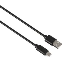 Black Hama USB 2.0 cable, 0.9 m length, with USB-C and USB-A connectors.
