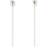 White Hama 3 m telephone cable with clear RJ11 connectors on both ends.