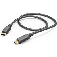 Black Hama USB 2.0 cable, 1.5 m length, with USB-C connectors on both ends.
