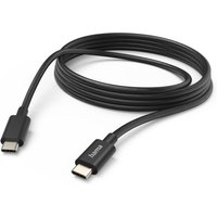 Black Hama USB 2.0 cable, 3 meters long, with USB-C connectors on both ends.