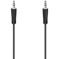 Black Hama audio cable 3m with 3.5mm connectors, sleek design, durable black casing.