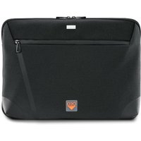 Black Hama Extreme Protect laptop sleeve, 41.1 cm, with front zipper pocket and orange logo patch.