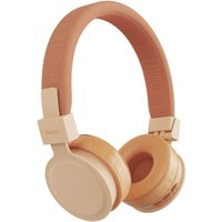Orange Hama Freedom Lit III wireless headset with cushioned ear cups, adjustable headband, and USB Type-C port.