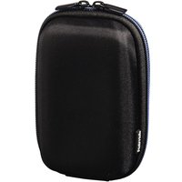 Black Hama hardcase with blue zipper, compact rectangular design, and dual zip closure.